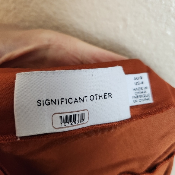 Significant Other Satin Open Back Balloon Sleeves Formal Evening Maxi Dress - Picture 6 of 11